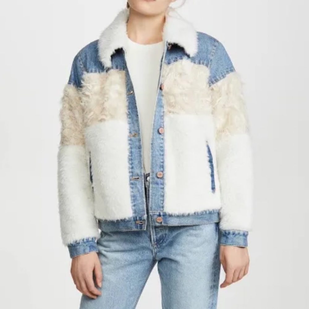 Rebecca Taylor Denim & Faux Fur Jacket